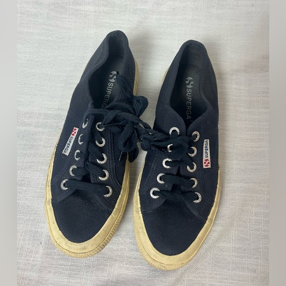 Superga Shoes - Superga Navy Canvas Low-Top Sneakers Women’s 36 / US 6